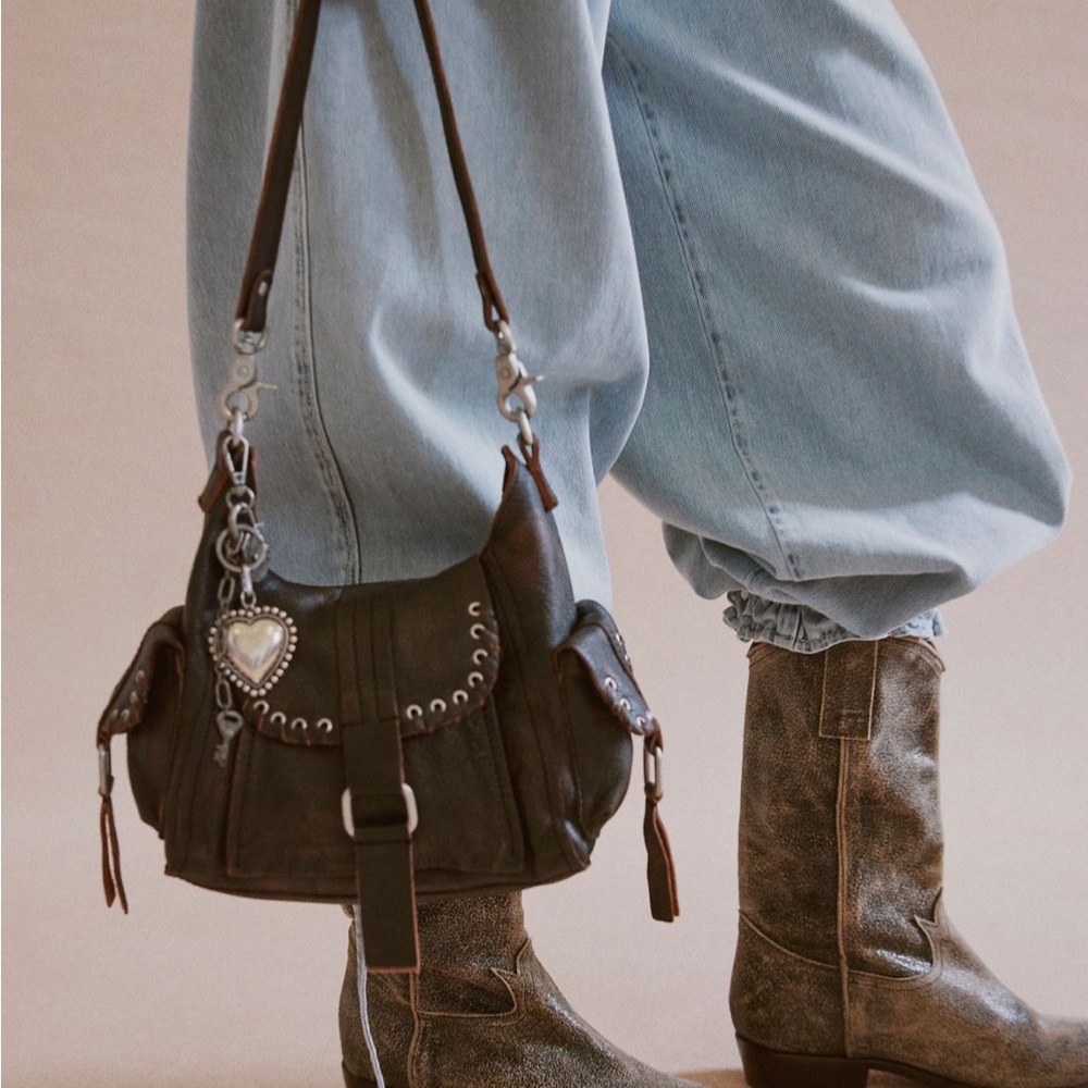 Free People We the Free Baby Leigh Distressed Tote Bag - Picture 2 of 5